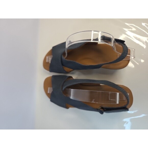 Paul Green Blue Suede Criss Cross Cork Wedge Sandal S 7 US Hook & Loop Close EUC - Picture 5 of 7